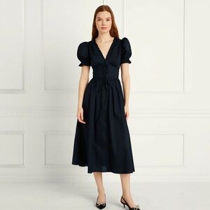 Sabrina Dress - Black Cotton